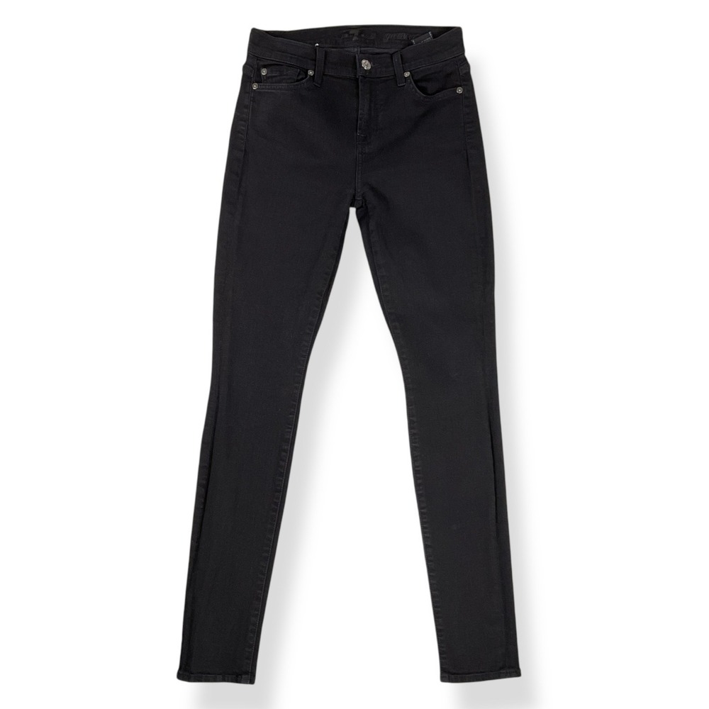 7 For All Mankind Jeans Women 25 (ACTUAL 27x29.5) Black‎ Skinny Gwenevere Ankle